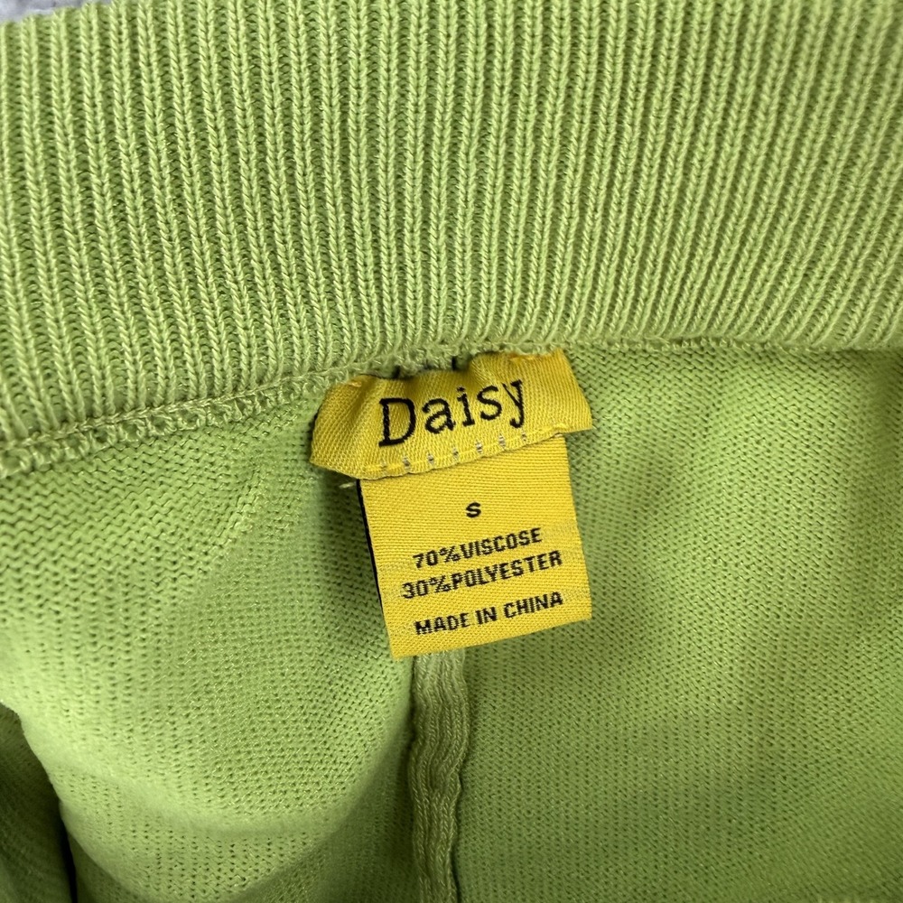 Daisy Womens Green Knit 2 Piece Set Polo Top M Pleated Mini Skirt S - Picture 8 of 10